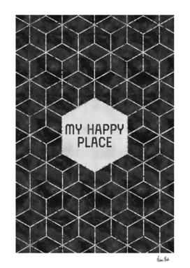 GRAPHIC ART SILVER My happy place | black