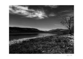 View over Loch Arkaig - bw