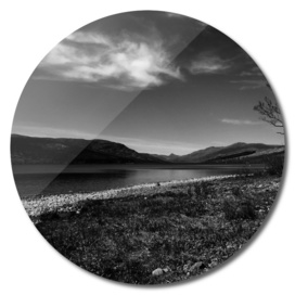 View over Loch Arkaig - bw