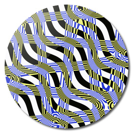 Absract Wavy Stripes (blue, yellow)