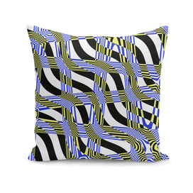 Absract Wavy Stripes (blue, yellow)