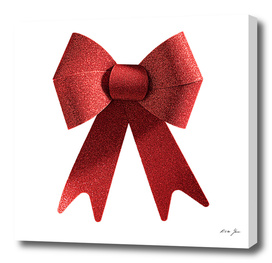 Isolated Big Red Christmas Shiny Bow