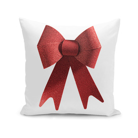 Isolated Big Red Christmas Shiny Bow