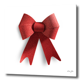 Big red  bow ribbon  isolated on white