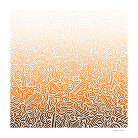 Ombré orange and white swirls doodles