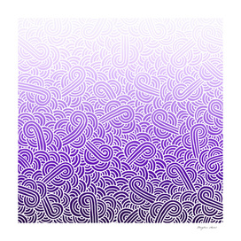 Ombré purple and white swirls doodles