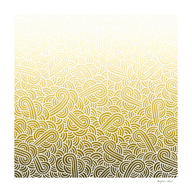Ombré yellow and white swirls doodles