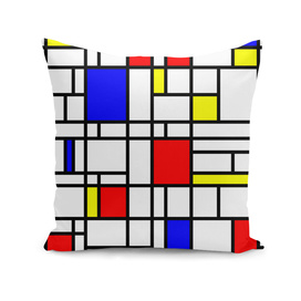 Modern Art Red Yellow Blue Grid Pattern