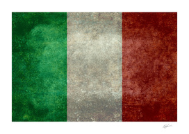 Flag of Italy in vintage retro style