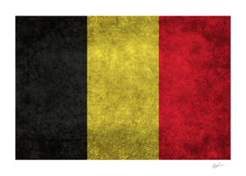 Flag of Belgium in Vintage retro