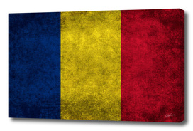 Flag of Romania in Vintage retro style