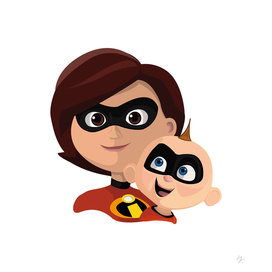 Elasticgirl and Jack Jack - The Incredibles