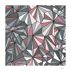 Urban Geometric Prism Pattern - Pink and Grey