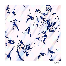 Blue Splatter Painting Pattern