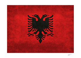 Flag of Albania Vintage retro style
