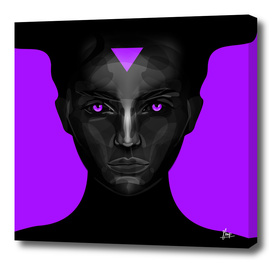 black lady on purple