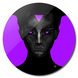 black lady on purple