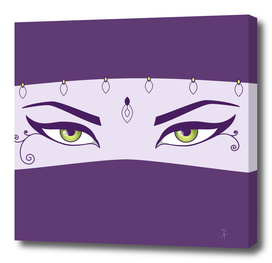 Purple Oriental Dancer With Beautiful Eyes