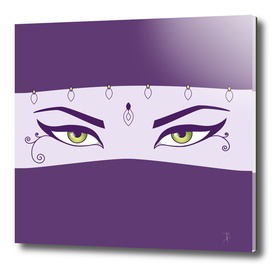 Purple Oriental Dancer With Beautiful Eyes