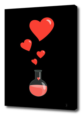 Love Potion Flask With Hearts