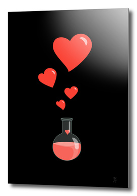 Love Potion Flask With Hearts