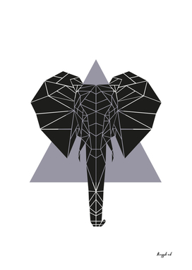 Geometric Elephant - Grey