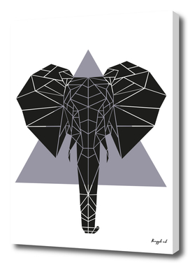 Geometric Elephant - Grey