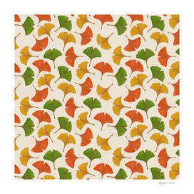 Fall ginkgo leaves pattern