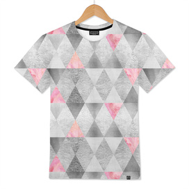 GRAPHIC PATTERN Sparkling triangles | silver & pink