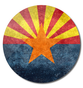 Arizona state flag in vintage retro style