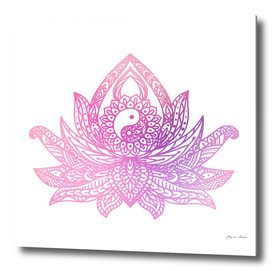 Watercolor Yin Yang Lotus