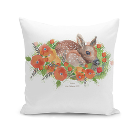 Fawn Print with flowers