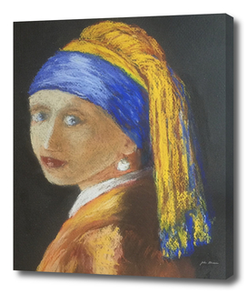 Pastel Girl with Pearl Earring after Vermeer