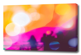 summer sunset sky with colorful bokeh light abstract