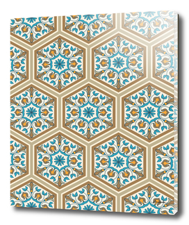 Eastern moroccan ornament with hexagon elements