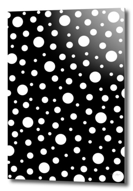 White on Black Polka dot Pattern