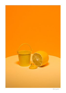 Bucket with lemon