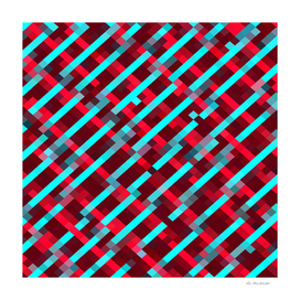 geometric square pixel pattern abstract in red and blue