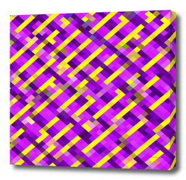 geometric square pixel pattern abstract in purple yellow