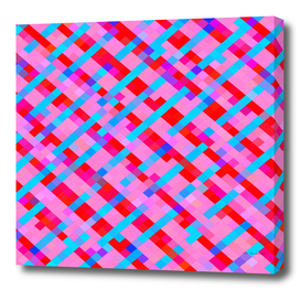 geometric square pixel pattern abstract in pink blue