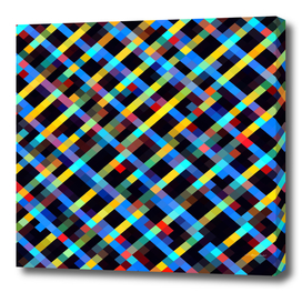 geometric square pixel pattern abstract in blue yellow red