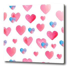 Seamless hand-drawn pattern with hearts