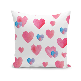 Seamless hand-drawn pattern with hearts