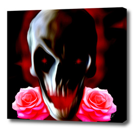 Abstract skull with roses