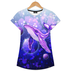 Cyber Whale on Ultra Violet Deep Space Ocean