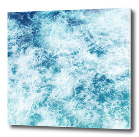 Sea ocean waves blue white
