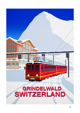 Grindelwald Ski Poster