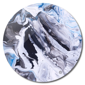 Abstract Blue Grey Marble Painting