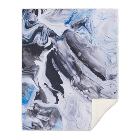 Abstract Blue Grey Marble Painting