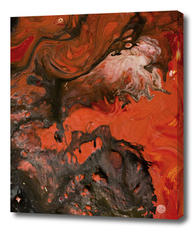 Horror Night | Black Red Marble Abstract Painting